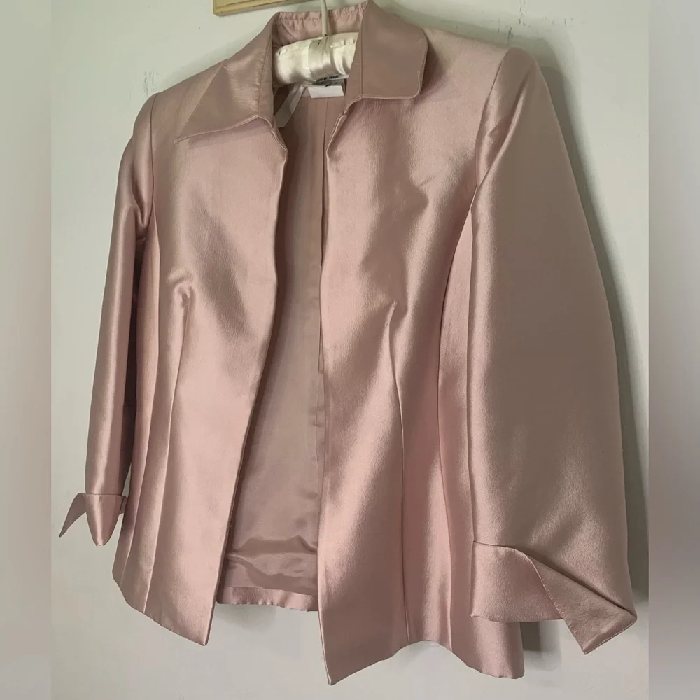 Jovani New York Blush Pink Blazer Silk Wool 81120 Formal Womens Size 6 - Picture 7 of 9